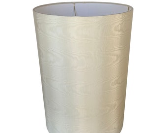 Ivory Moire Lamp Shade - Custom Made-To-Order-Home Decor-Table Lamp -  Drum Lampshade- Table Lamp-Mid century Lamps Shade