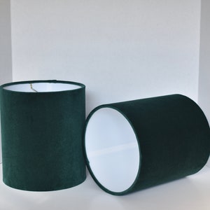 Green Velvet Drum Lampshade-Velvet  Lamp Shade- Lampshade-Custom Made-To-Order-Home Decor-Table Lamp