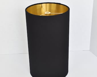 Black Gold Lampshade Black Gold Lampshade, Black Rectangular Lamp Shade With Gold Lining Paper