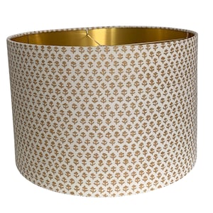 John Robshaw Bindi Gold Lampshade - Custom Floral Drum Shade