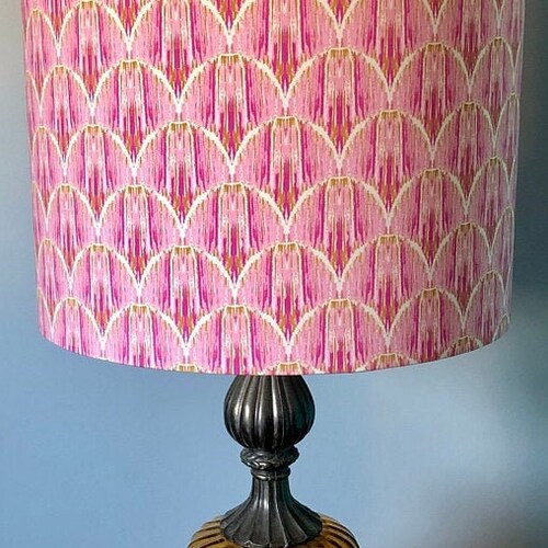 Ikat Rose Lampshade Gold Pink Lamp Shade Ikat Rose Lampshade Gold Pink Lamp, Rose Gold Table Lamp With Pink Shade
