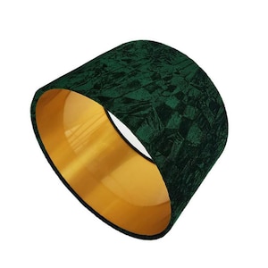 Green Emerald  Crushed  Velvet Drum Lampshade-Velvet  Lamp Shade- Lampshade-Custom Made-To-Order-Home Decor-Table Lamp-Designer Lampshade