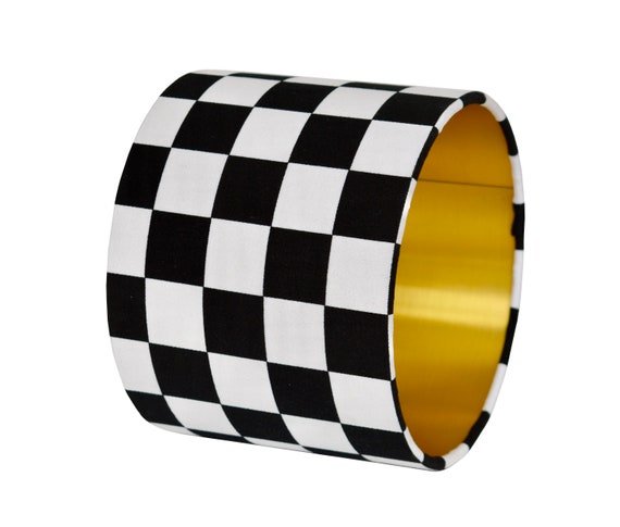 black and white checkered lamp shade