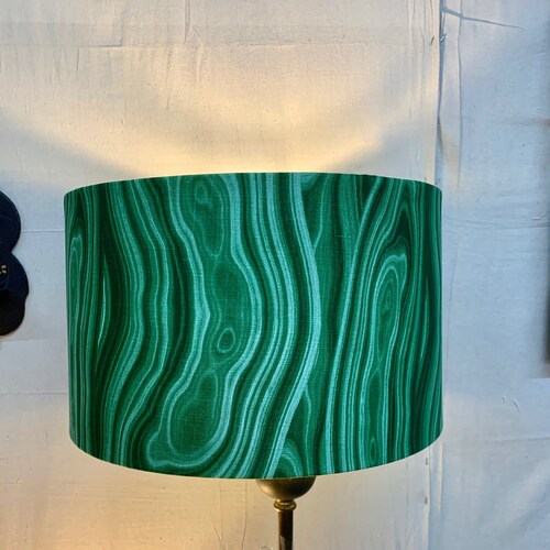 Green Malachite Linen Lamp Shade Custom Madetoorderhome Etsy
