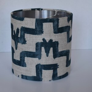 Zak and Fox Lampshade in Tulu/indigo Blue/ Geometric Designs/designer ...