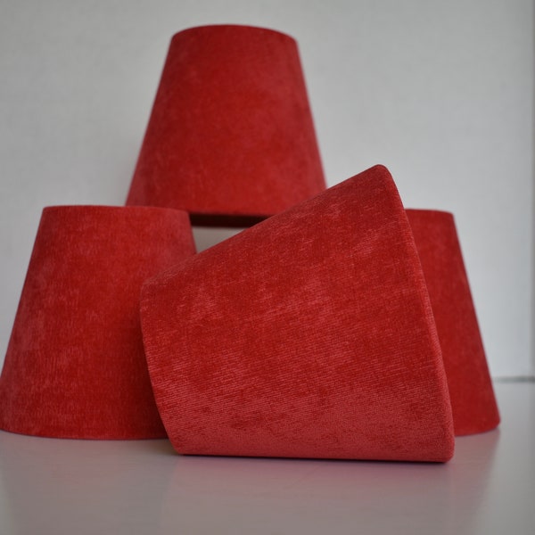 Listing is for one shade-Red Velvet Sconce Shades - Red Chandelier Shades  -Custom Made-Made To-Order-Home Decor-High End Shades