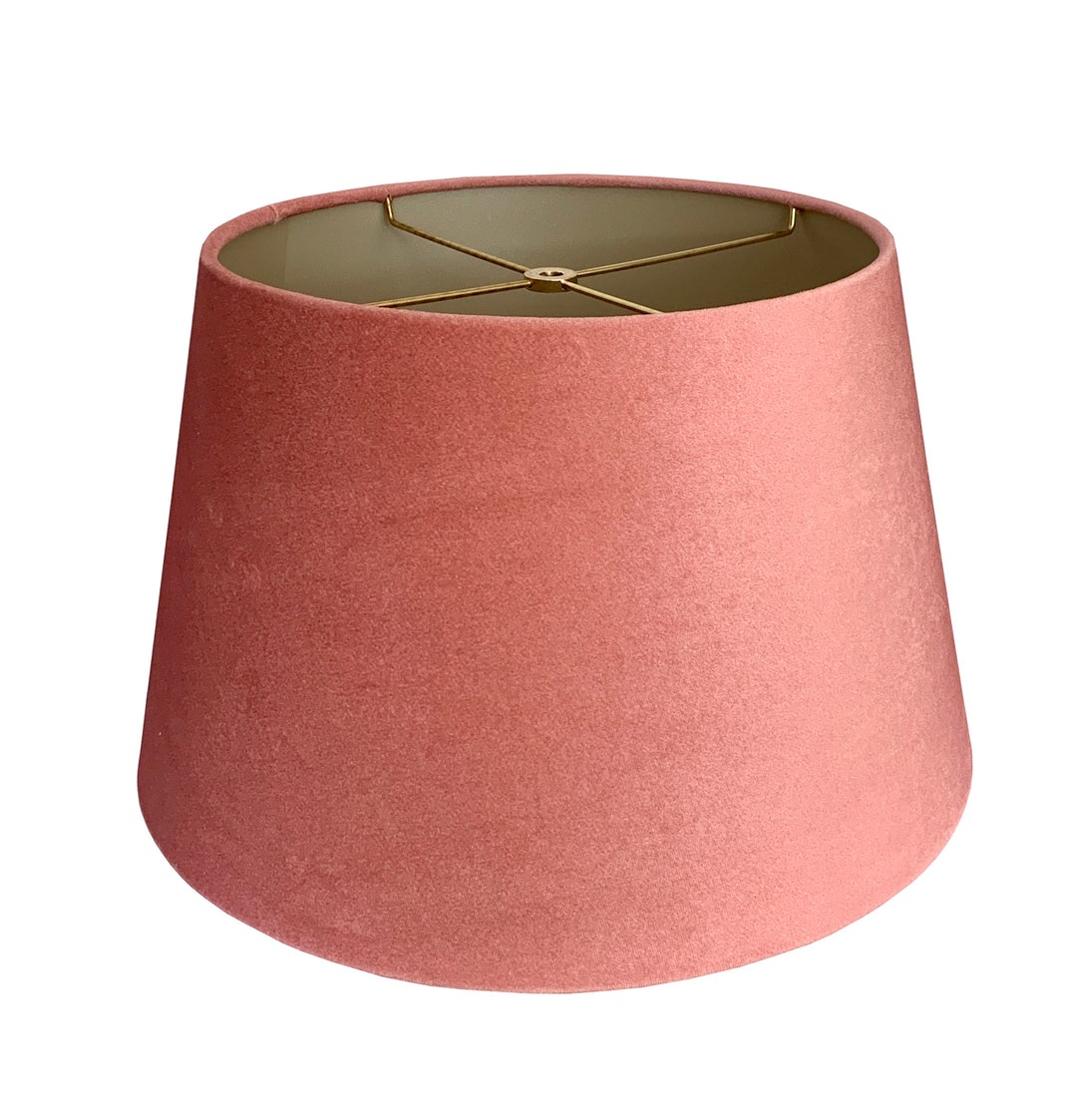 Blush Pink Gold Tapered Lampshade velvet Lamp Shade Lampshadecustom