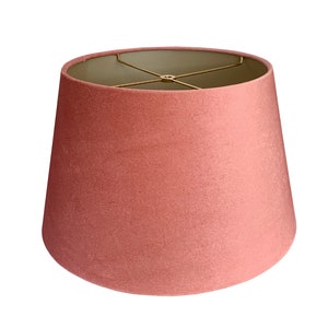 Blush Pink   Gold  Tapered Lampshade -Velvet Lamp Shade- Lampshade-Custom Made-To-Order-Home Decor-Table Lamp- Teal Metallic Lampshade