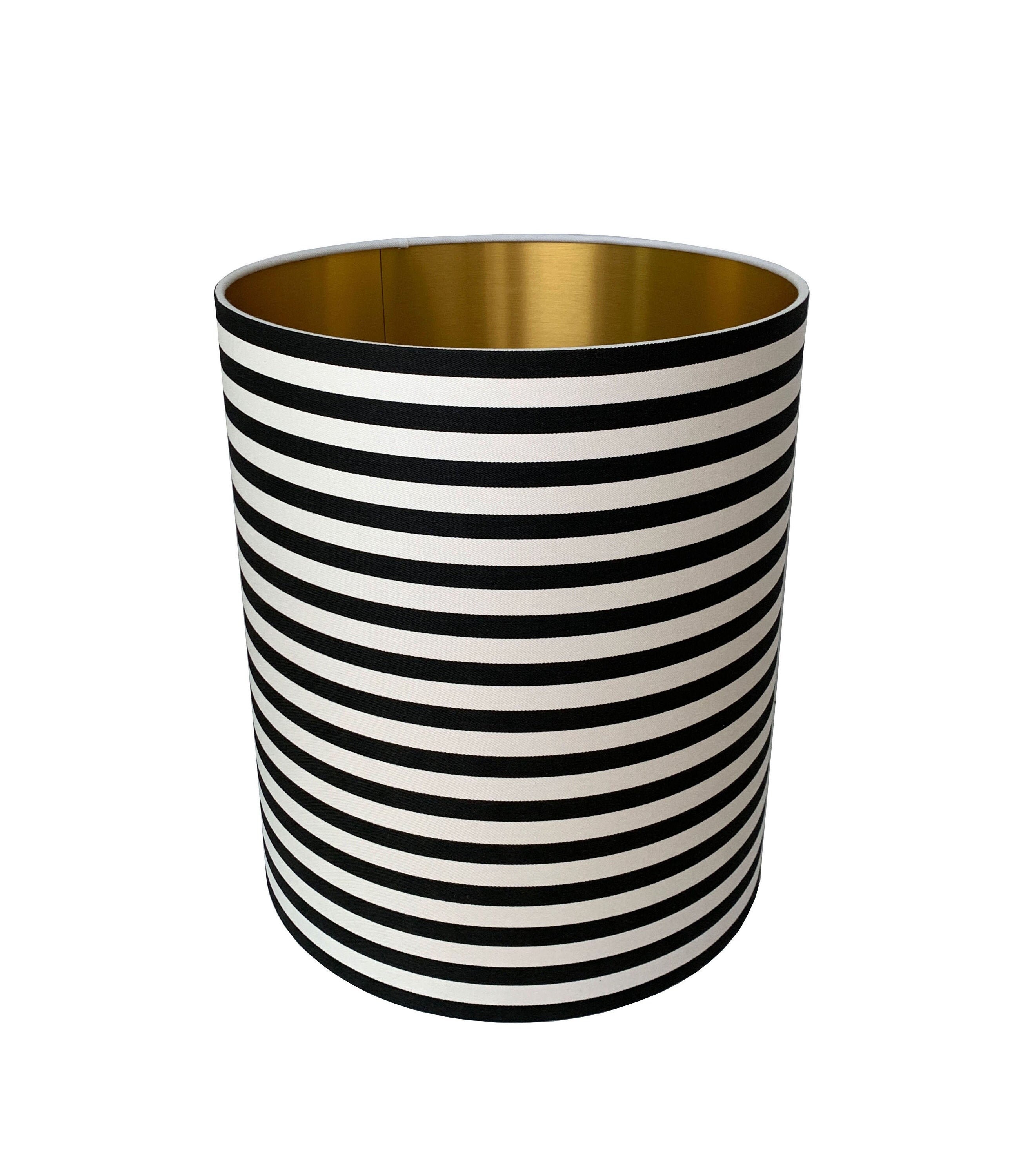 Stripe Black Drum Lampshade-gold Black White Lamp Shade- Lampshade ...