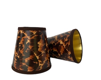 size change for 4  Designer Tortoiseshell Paper Sconce Chandelier  Shade