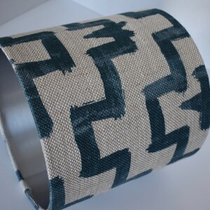 Zak and Fox Lampshade in Tulu/indigo Blue/ Geometric Designs/designer ...