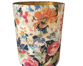 Peony Gold  Drum Lampshade-Lamp Shade- Lampshade-Custom Made-To-Order-Home Decor-Table Lamp-Metallic Lampshade-Mid Century