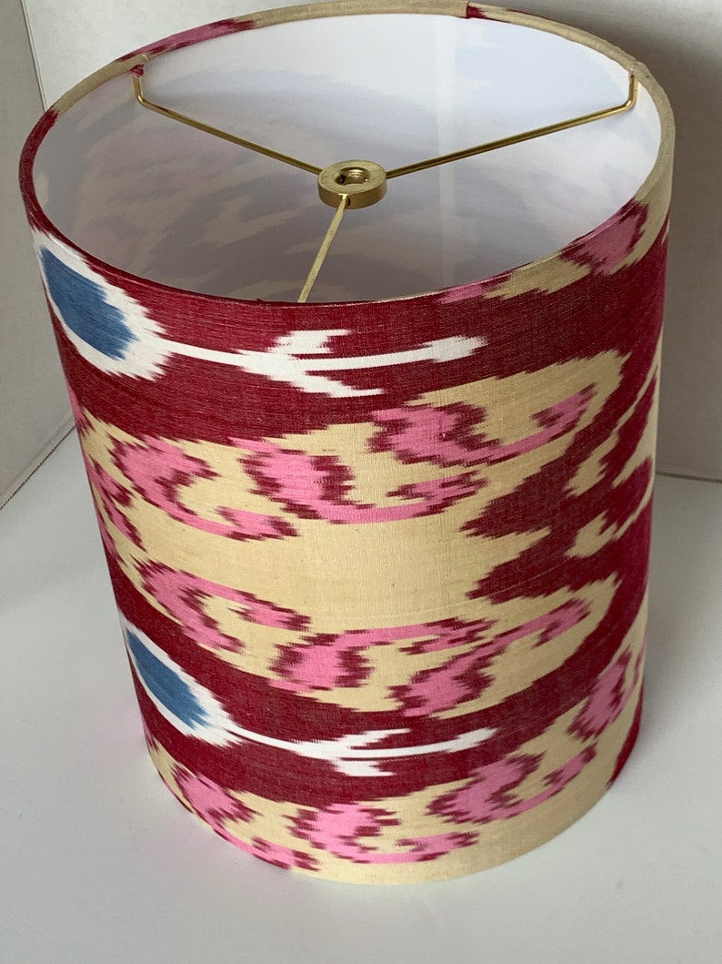 Silk Ikat Drum Lampshadepink Blue White Lamp Shade custom Etsy