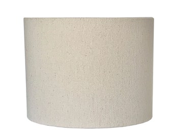 Natural Drum Lampshade-Natural Cotton   Lamp Shade -Custom Made-To-Order-Home Decor-Table Lamp-Mid Century  Lampshade