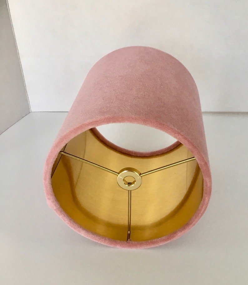 Blush Pink Gold Velvet Drum Lampshadevelvet Lamp Shade Etsy