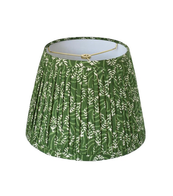 Pleated Lampshade Green Lamp Shade Fl Custom Made To Order Home Decor Gathered