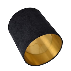 Black Gold  Velvet Drum Lampshade-Velvet  Lamp Shade- Lampshade-Custom Made-To-Order-Home Decor-Table Lamp-Velvet Lampshade