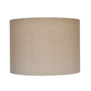 Natural Linen Lamp Shade - Custom Made-To-Order-Home Decor-Table Lamp -Natural  Lampshade white lining  Drum Lampshade