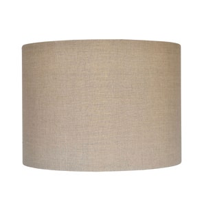 Natural Linen Lamp Shade - Custom Made-To-Order-Home Decor-Table Lamp -Natural  Lampshade white lining  Drum Lampshade