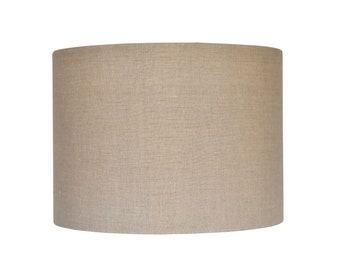Natural Linen Lamp Shade - Custom Made-To-Order-Home Decor-Table Lamp -Natural  Lampshade white lining  Drum Lampshade