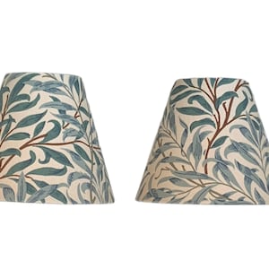 William Morris Willow Bough Lampshades: Green Sconce or Chandelier Shade (Pair)