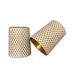 John Robshaw Bindi Floral Lampshade: Gold Accent Sconce Shade