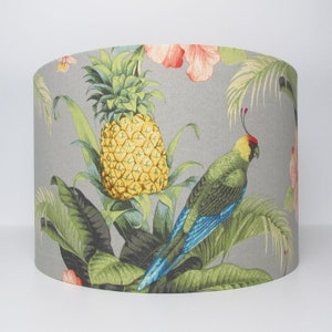 Tropical  Drum Lampshade-Tropical  Lamp Shade- Lampshade-Custom Made-To-Order-Home Decor