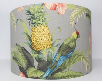 Tropical  Drum Lampshade-Tropical  Lamp Shade- Lampshade-Custom Made-To-Order-Home Decor