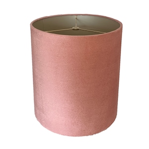 Blush Pink  Velvet Drum Lampshade-Velvet  Lamp Shade- Lampshade-Custom Made-To-Order-Home Decor-Table Lamp