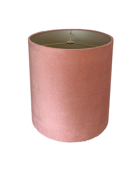 Blush Pink  Velvet Drum Lampshade-Velvet  Lamp Shade- Lampshade-Custom Made-To-Order-Home Decor-Table Lamp