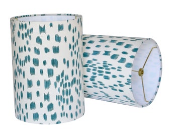 Aqua Les Touches Drum Lampshade-Animal Print Lamp Shade-Custom Made - Brunschwig & Fils-Made To-Order-Home Decor-High End Lampshade