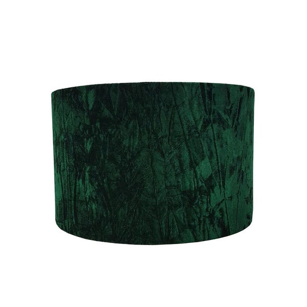 Green Crushed  Velvet Drum Lampshade-Velvet  Lamp Shade- Lampshade-Custom Made-To-Order-Home Decor-Table Lamp