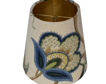 Blue Floral Sconce Shade: Sapphire Gold Chandelier Shade