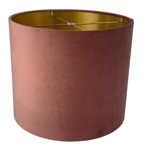 Rose Velvet Drum Lampshade-Gold Velvet  Lamp Shade- Lampshade-Custom Made-To-Order-Home Decor-Table Lamp-Nursery Lampshade