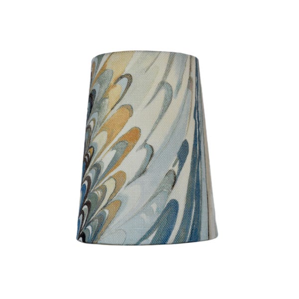 Taplow Print Linen Chandelier Shade: Sea/Mist, Custom Made
