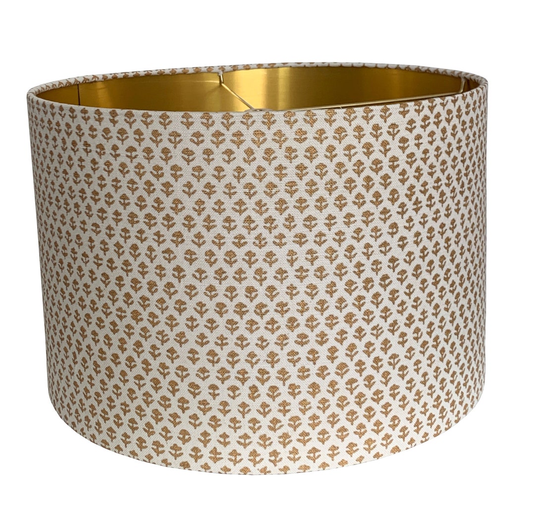 John Robshaw Bindi Gold Lamp Shade Gold Floral Custom Made Made to ...
