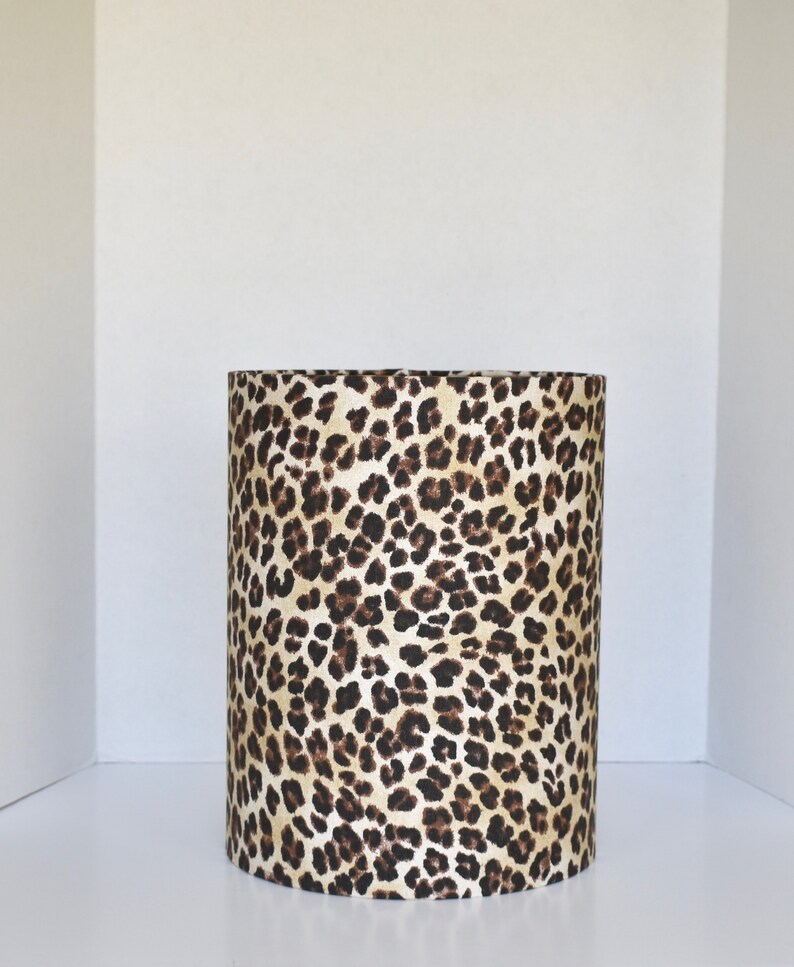 Leopard Print Drum Lampshade Lamp Shadetan Brown Lamp Shade Etsy
