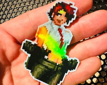 Vanessa King of the Fighters Pixel Vixen Holographic Sticker