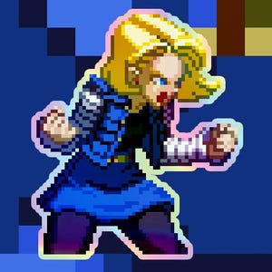Android18 Holographic Sticker