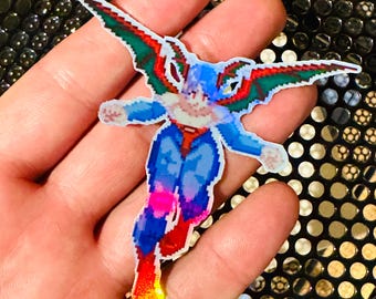 Lilith Darkstalkers Pixel Art Holographic Sticker