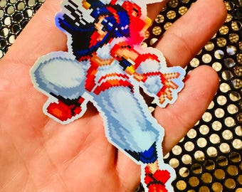 Nakoruru Samurai Showdown Pixel Art Holographic Sticker