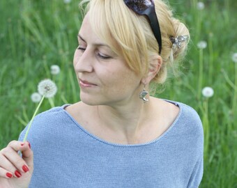 Knit summer blouse, aesthetic clothing, kimono sleeves top, casual tee