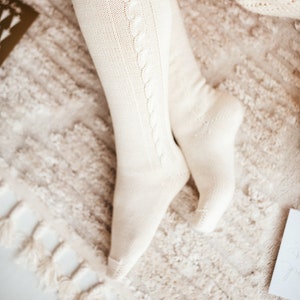 Merino Wool Knit Winter Socks, Christmas Gift, Long Leg Warmers