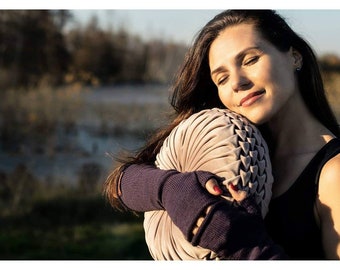 Long Merino Wool Fingerless Gloves: Texting Mittens, Arm Warmers