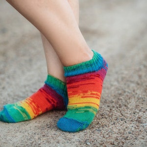 Rainbow Cozy Knit Ankle Socks, Wool Leg Warmers, Gift for Friend, Unisex Socks