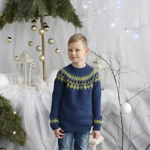 Fair isle kids pullover, sustainable clothing, chunky knit toddler sweater