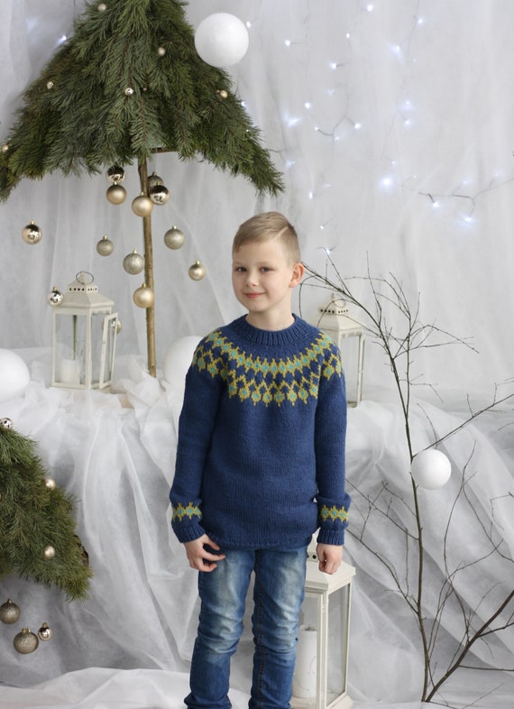 Pull Fille Monsoon Violet Fair Isle 6-7 Ans - Laine Mélangée