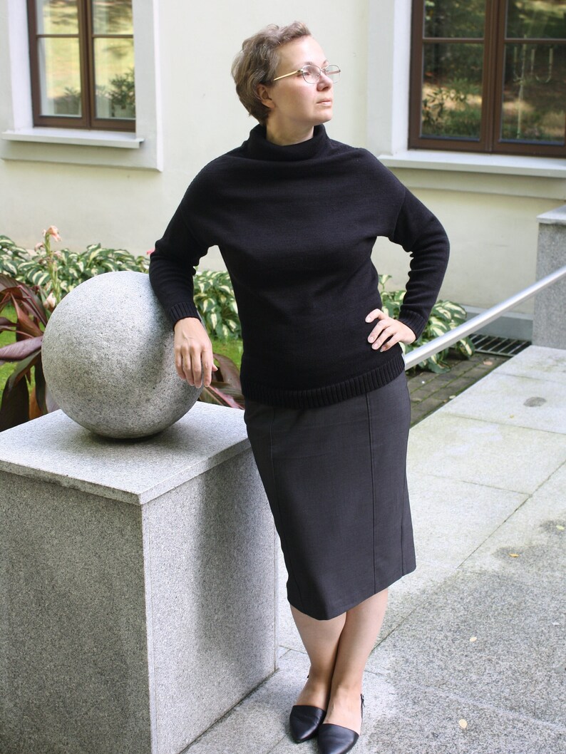 Roll Neck Jumper, Merino Wool Sweater, Crew Clothing Funnel Neck Pullover image 4