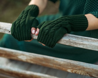 Guanti senza dita in lana merino verde: i migliori scaldabraccia e guanti da scrittura, regalo perfetto per chiunque, guanti Pulse