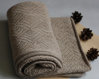 Pure merino wool baby blanket, newborn swaddle wrap